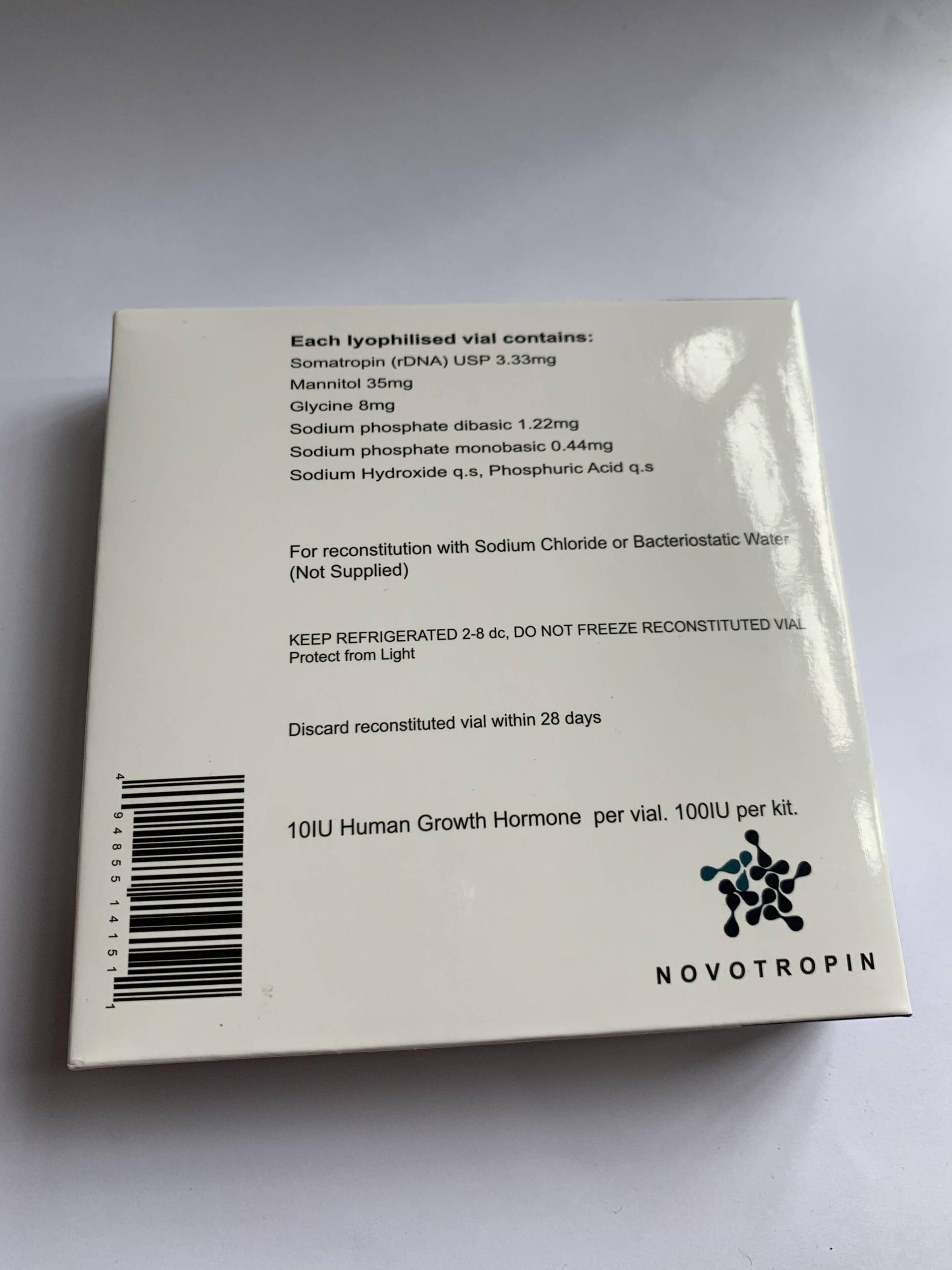 Novotropin 100IU Produktdetails Box