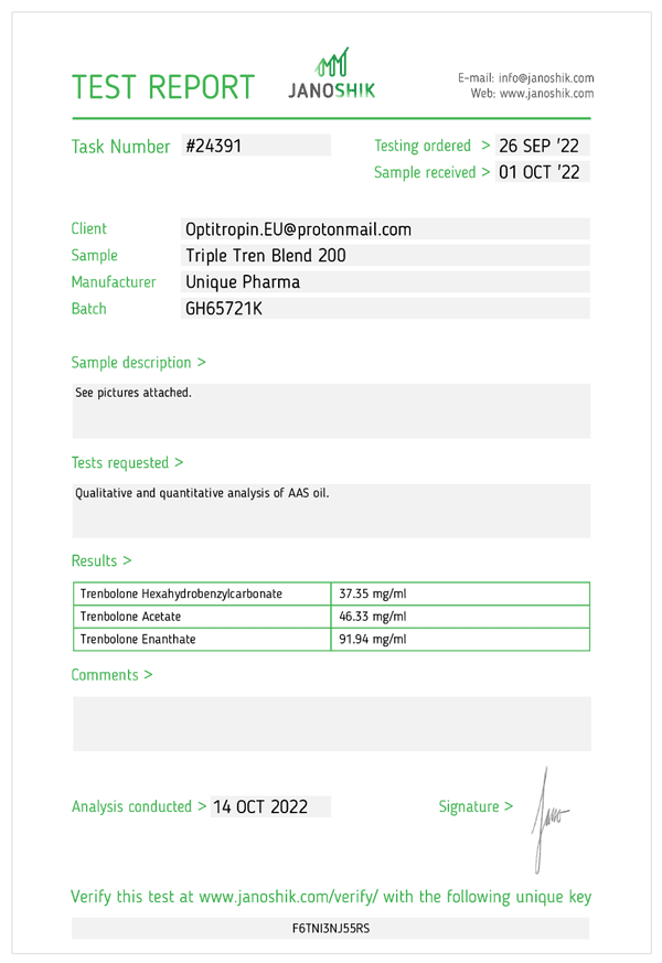 Unique Pharma Triple-Tren-Blend 200mg | Leistungsstarke Anabolika-Mischung - Image 2